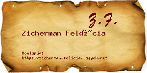 Zicherman Felícia névjegykártya