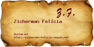 Zicherman Felícia névjegykártya