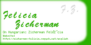 felicia zicherman business card